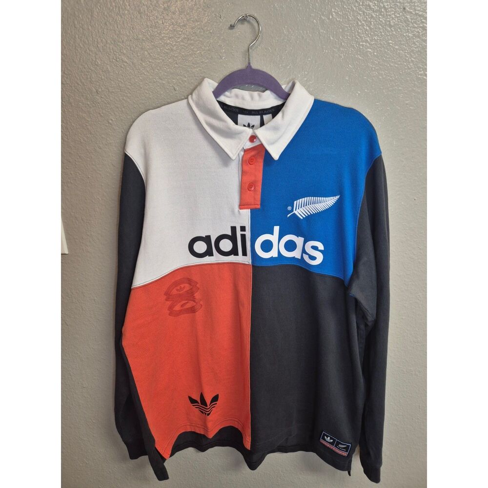 Adidas Originals All Blacks Rugby Polo Shirt Men's L NWT Colorblock New Zealand